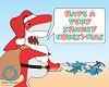 Sharky Clause says 'Have a sharky christmas'